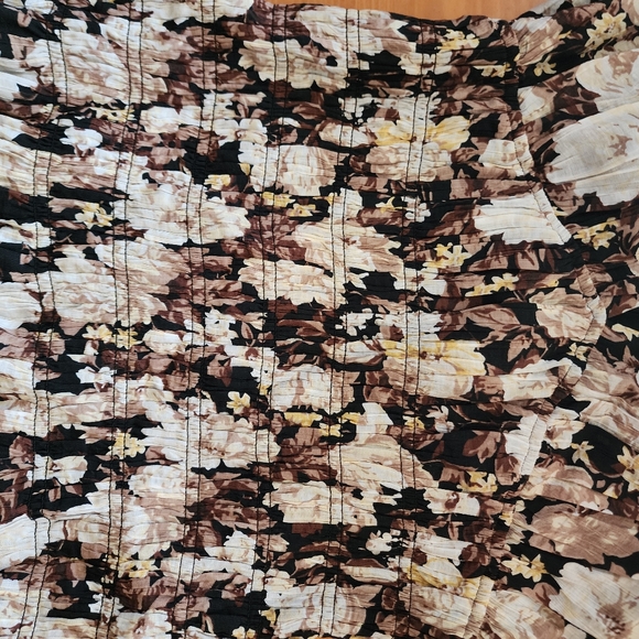 A&F Brown Floral Drop Waist Mini Dress - Picture 3 of 5